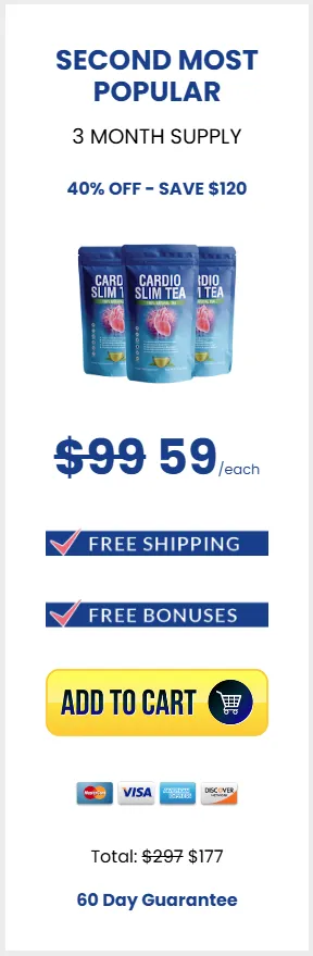 Cardio Slim Tea prcing3 pack